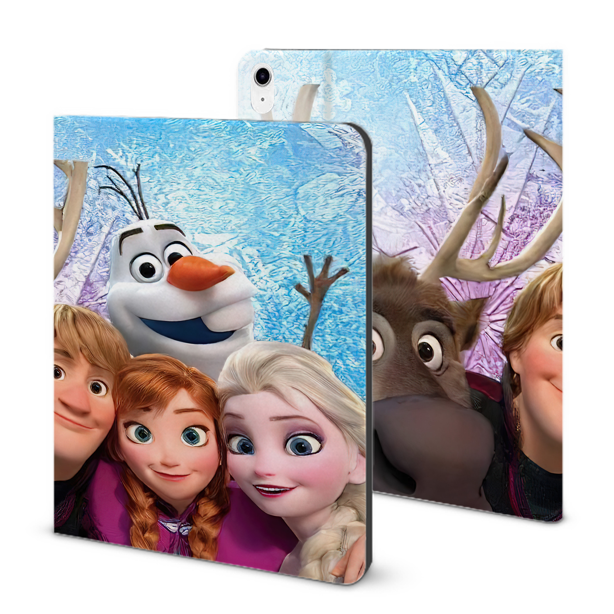 （画像用） アナと雪の女王 アンナ エルサ Frozen Anna Elsa IPad ケース ブック型 PUレザー TPU 耐衝撃 軽量 薄型 ペン収納なし 全面保護 IPad 各モデル対応
